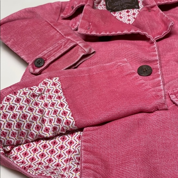 Coat, pink distressed with print lining - Picture 4 of 7